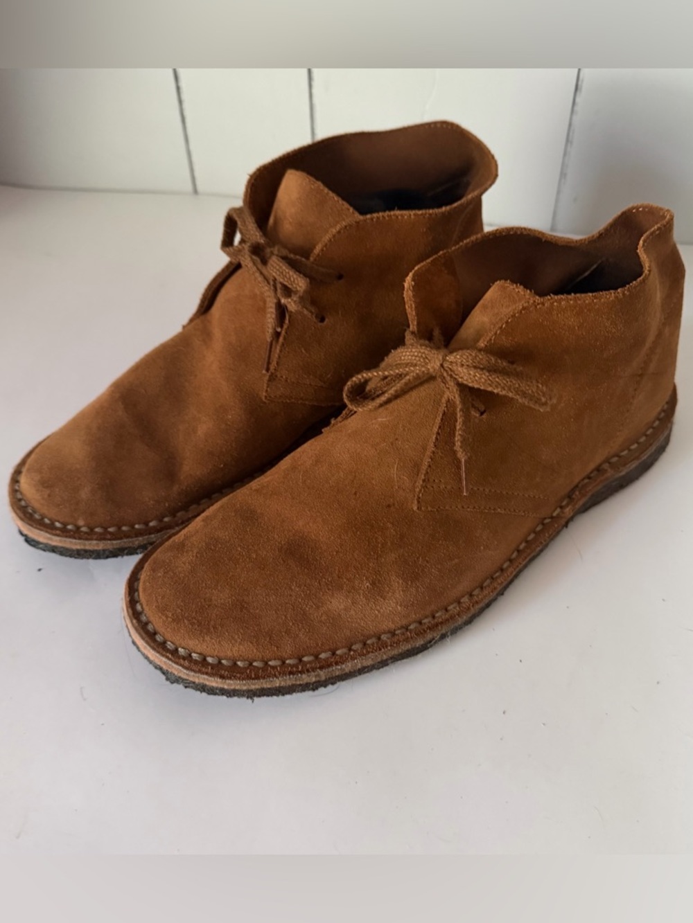 Men's Leather Suede Brown Size 42 US 9 Chukka Boot - Made in Italy